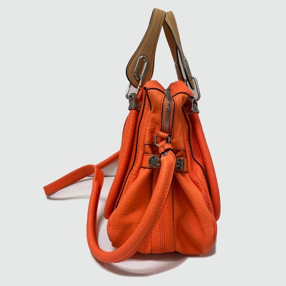 Chloe Paraty Orange Fizz Leather Satchel Bag - Picture 3 of 9